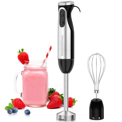 2-in-1 Immersion Handheld Blender with 20 Speeds & Turbo Mode