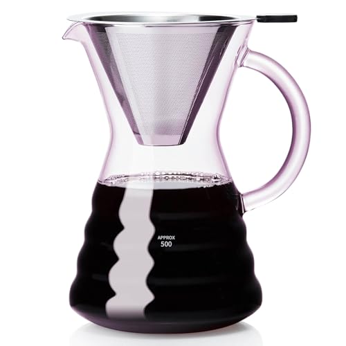 Pour Over Coffee Maker with Permanent Stainless Filter 27 fl oz (27 Fl Oz)