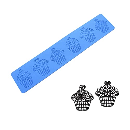 Cupcake Silicone Mold 3D Cupcake Lace Pad Cake Mold Cake Fondant Molds Fondant Clay Mould for Sugarcraft Polymer Clay Cupcakes Chocolate Candy