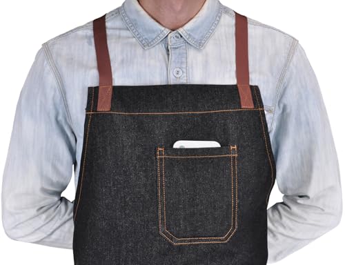 Mens Womens Cooking Apron with Cross Back Straps