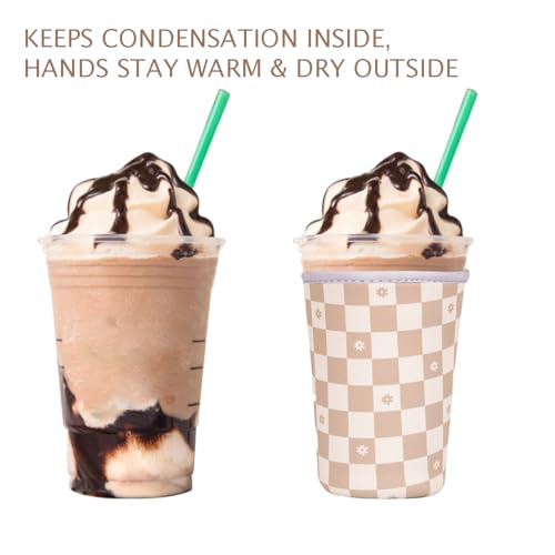 Reusable Insulated Neoprene Iced Coffee Cup Sleeve (3 Count)