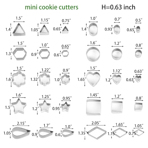 30Pcs Mini Cookie Cutters Set