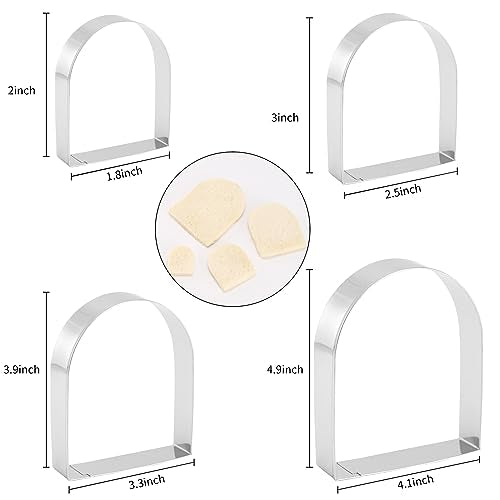 Arched Cookie Cutter Set ANCKNE 4 piece geometric cookie cutter molds (4 Count)