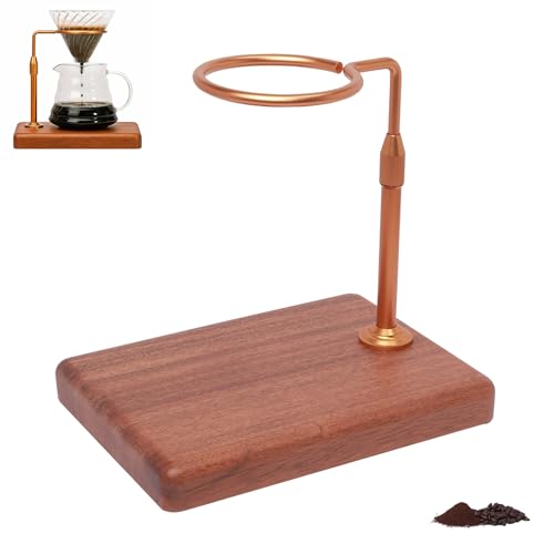 Pour Over Coffee Maker with Adjustable Stand & Wooden Base