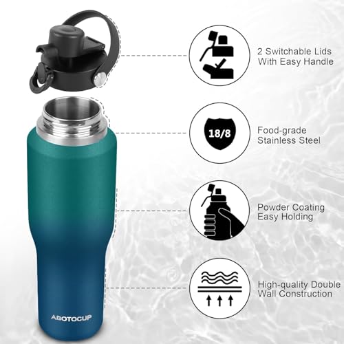 Insulated Water Bottle 40oz with Straw