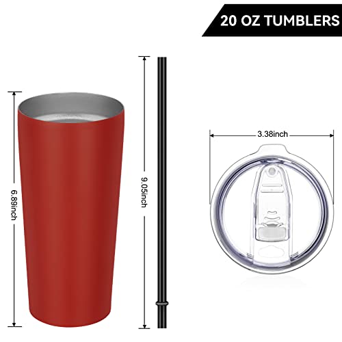 20oz Tumbler Bulk with Lid and Straw 12 Pack (12 Count)