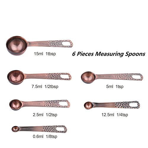 Copper Measuring Cups and Spoons Set 13 (13 Count)