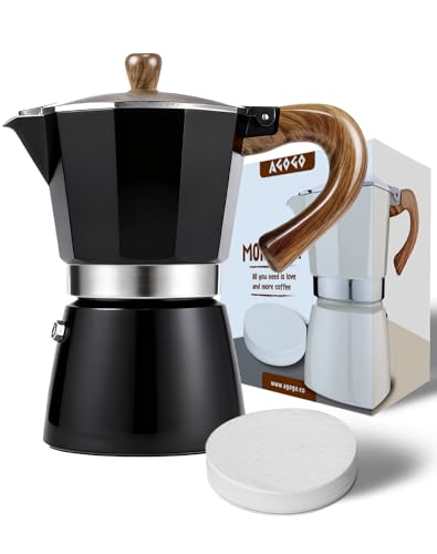 Moka Pot Stovetop Espresso Set & Cuban Coffee Maker 6 (10.2 Ounce)