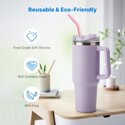 Repeatable Metal Straw with Silicone Tips for 30 oz Stanley Tumbler