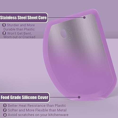Silicone Bowl Scraper Flexible Curved Edge Dough Scraper Baking Bread