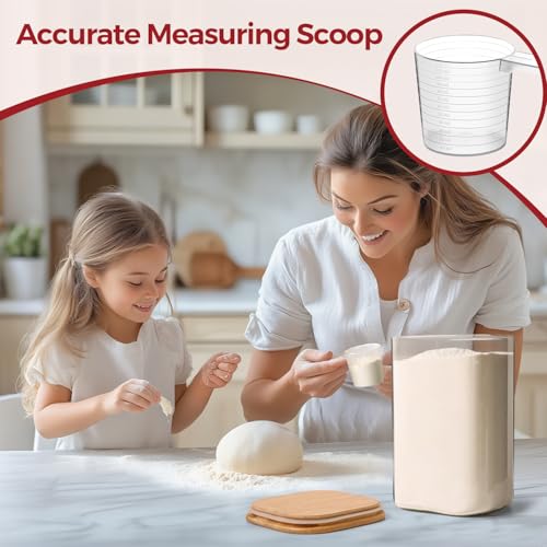 Glass Flour Containers with Bamboo Lids 1.6 (2 Count)
