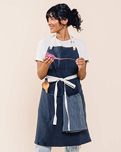 Linen Kitchen Apron for Cooking