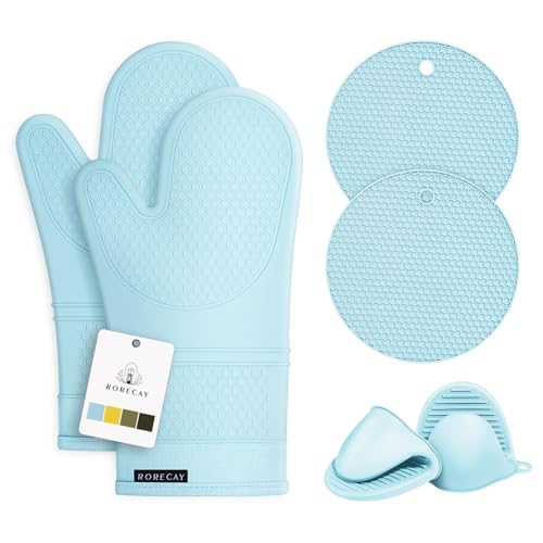 Silicone Oven Mitts and Pot Holders Sets