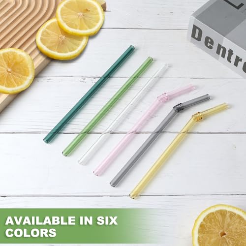 Curved Stained Glass Straws with Designs (6 Count)