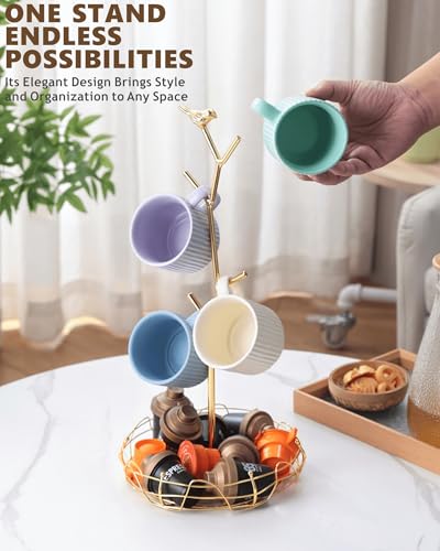 Gold Mug Holder & Mug Tree for Countertop