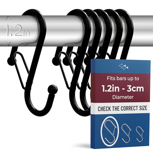 6 S Shaped Hooks with Anti (6 Count)