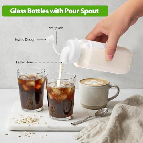 3 Pack 16 Oz Glass Milk Container for Lunch Box (3 Count)
