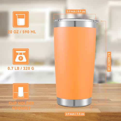 20 oz Tumblers Bulk Stainless Steel Tumbler with Lid (12 Count)