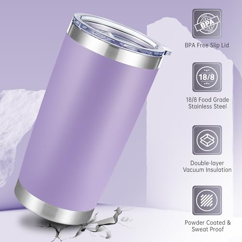 20 oz Tumblers Bulk Stainless Steel Tumbler with Lid (6 Count)