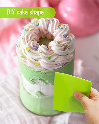 2PCS) Dough Scraper Bowl Scraper ，Food safe Plastic Dough Cutter， Flexible Plastic Scraper Practical Bench Scraper Multipurpose Food Scrappers for Bread Dough Cake Fondant Icing