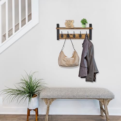 Coat Rack Wall Mount with Shelf