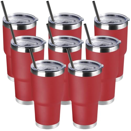 30oz Tumbler Bulk with Lid and Straw (8 Count)
