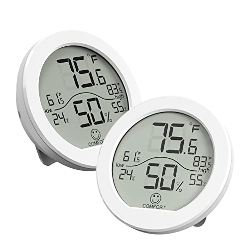 Indoor Digital Hygrometer Thermometer for Room Temperature Humidity Meter (2 Count)