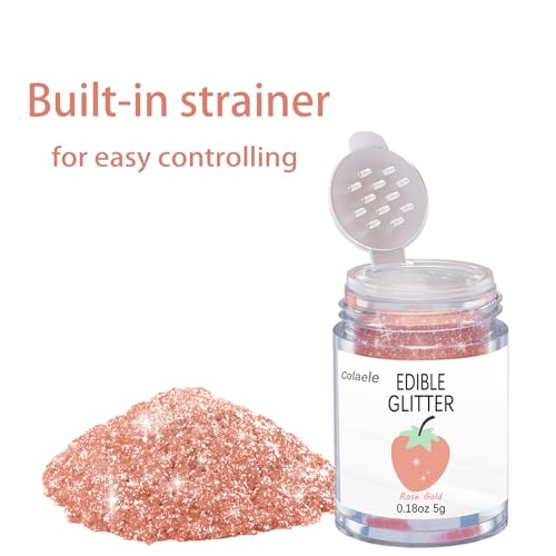 Rose Gold Edible Glitter for Cakes Drinks