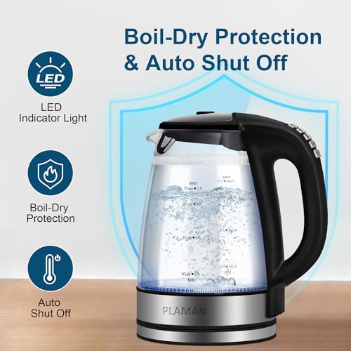 Cool Touch Electric Kettle with 6 Temp Presets for Tea