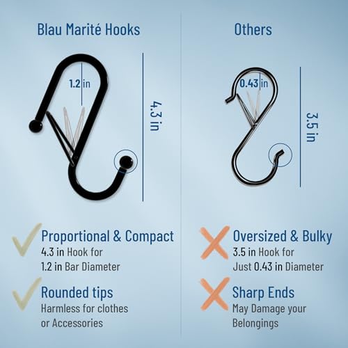 6 Pack Metal S Hooks for Hanging (6 Count)