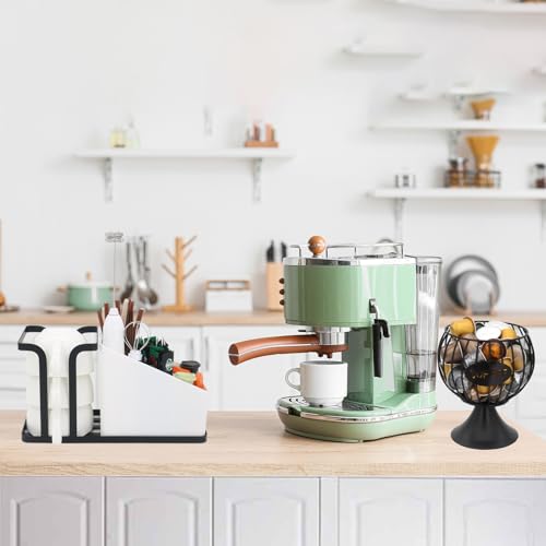 Coffee Pod Storage Organizer K Cup Holder for Counter Metal Storage Basket for Keuring pods Coffee Bar Decor Organizer for Capsule Creamer Black