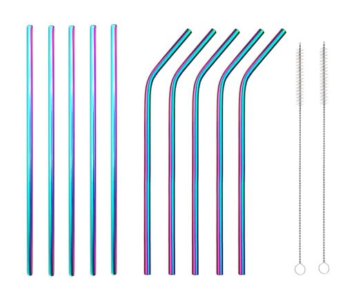 10 Pcs Stainless Steel Straws