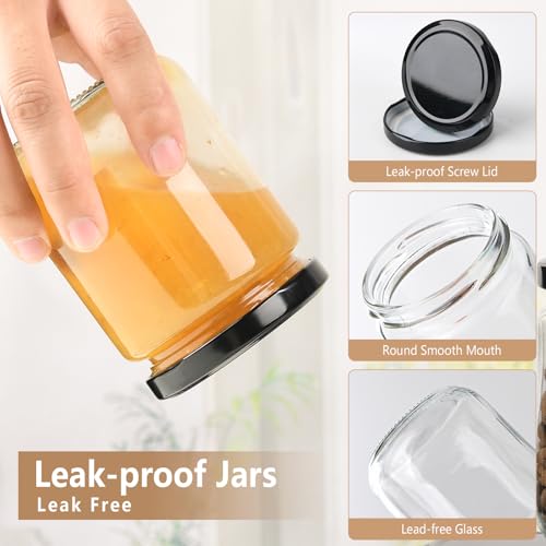 24Pack 8oz Glass Jars with Lids (24 Count)