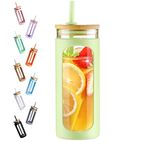 20oz Glass Tumbler with Straw and Lid