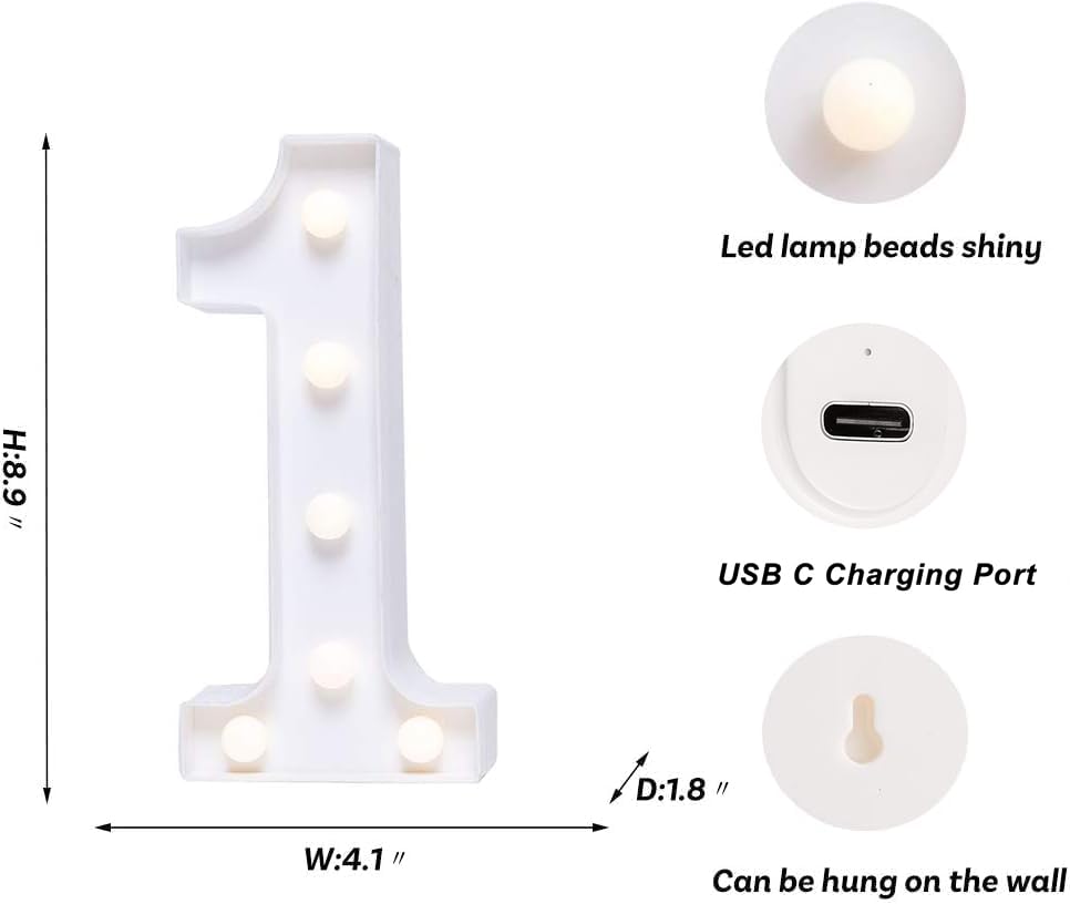 Rechargeable LED Letter Lights Sign Marquee Light Up Letters Sign for Night Light Wedding