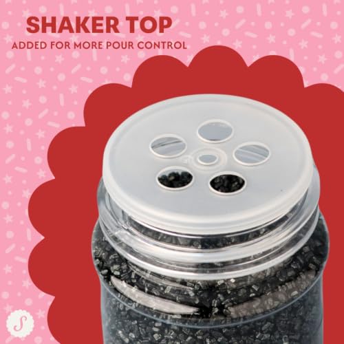 Black Sanding Sugar Crystals for Baking & Decorating (5.11 Ounce)