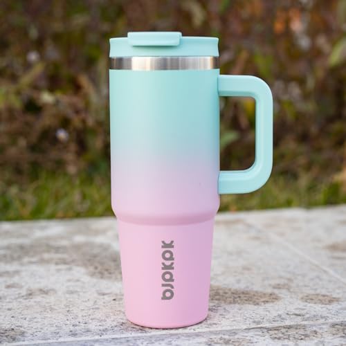 30 oz Insulated Tumbler with Handle & Straw