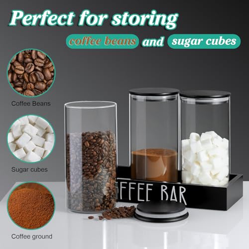 Glass Coffee Canister for Ground Coffee (3 Count)