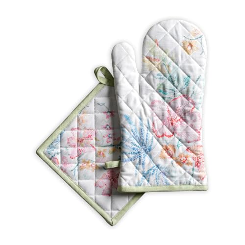 100% Cotton Oven Mitt & Pot Holder Set (2 Count)
