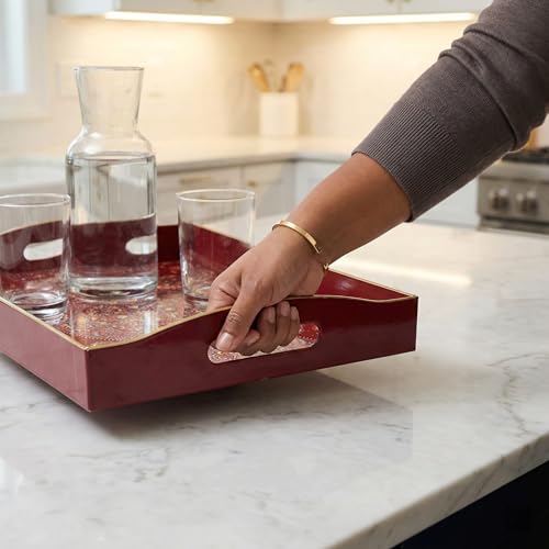 Boho Red Decorative Tray