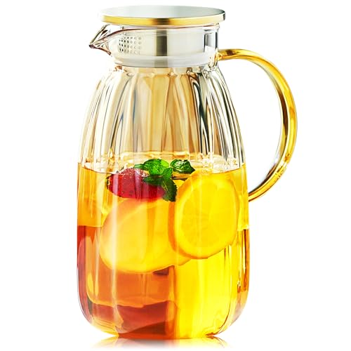 68OZ Glass Pitcher with Lid and Spout