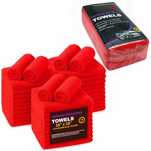 Red Microfiber Cleaning Towels (36 Count)