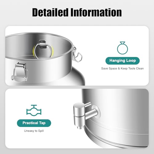304 Stainless Steel Milk Bucket with Faucet