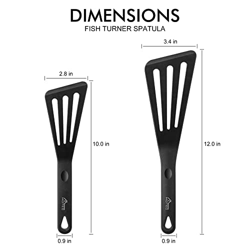 600℉ Heat Resistant Silicone Slotted Fish Turner Spatula Set (2 Count)