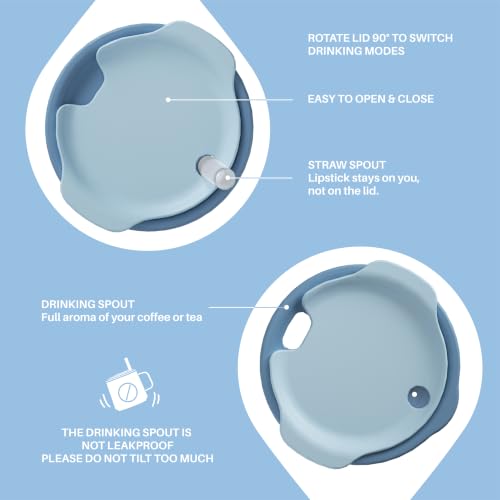 16 oz Insulated Coffee Mug with Handle and Lid