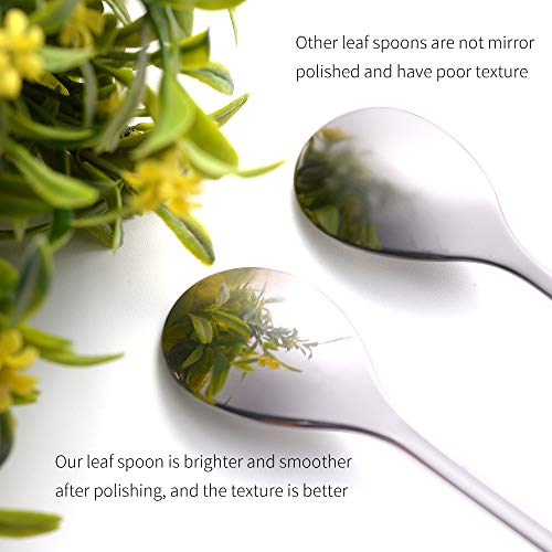 Elegant Silver Leaf Coffee Spoons (10 Count)