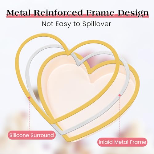 Metal Reinforced Frame Silicone Heart Shaped Cake Pans (2 Count)