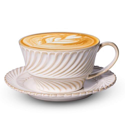 Ceramic Latte Cup with Saucer