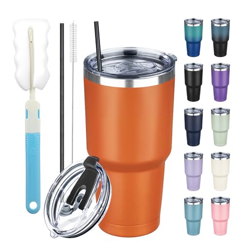 30 oz Tumbler with Lids and Straws