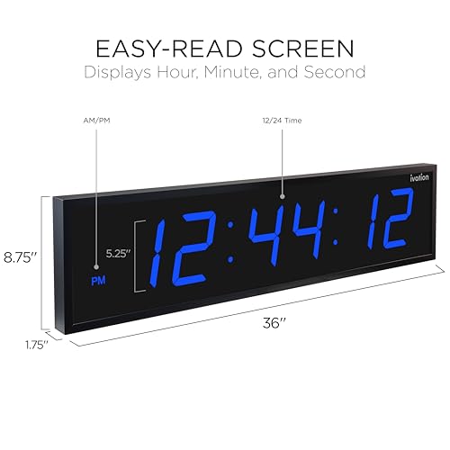 Oversized Digital Wall Clock with Large LED Display & Timer